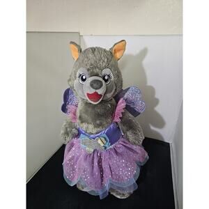 Build a Bear Violet the Wolf 17” Plush Stuffed Animal Dog Fairy Dress Wings P1